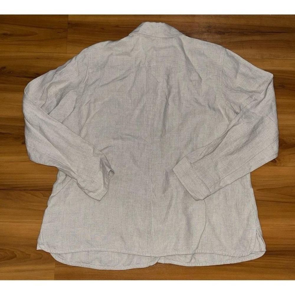 Womens Orvis 100% Linen Button Down Pocket Shirt Jacket Shacket - Picture 2 of 6